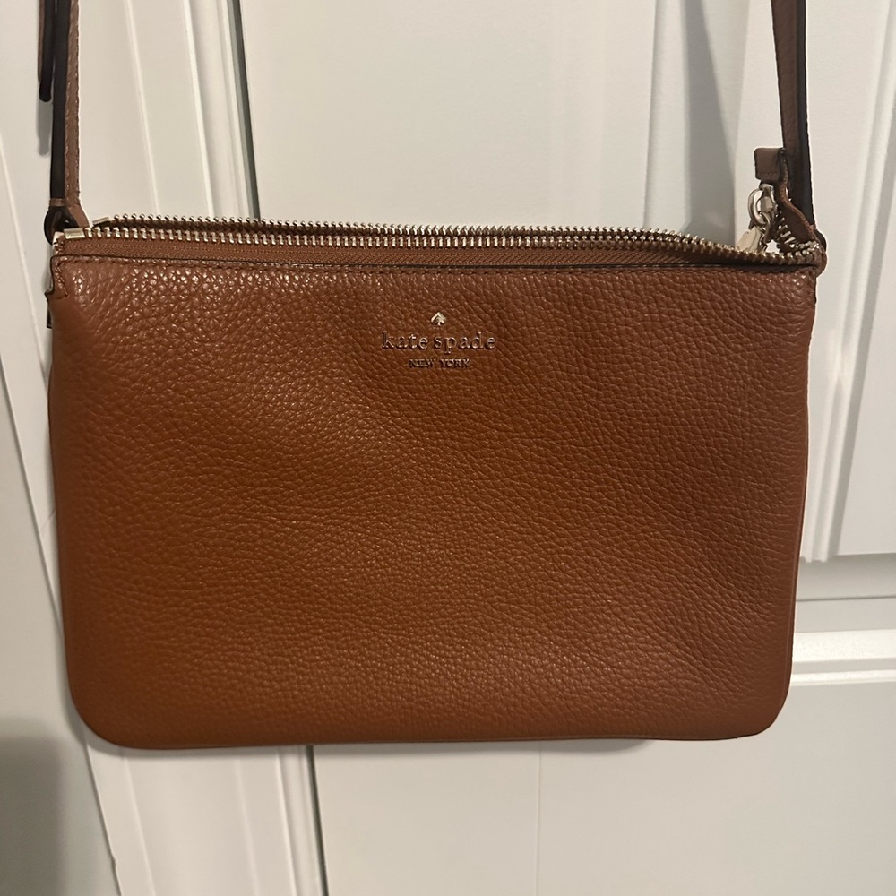 Kate Spade Tan Leather Zip Crossbody